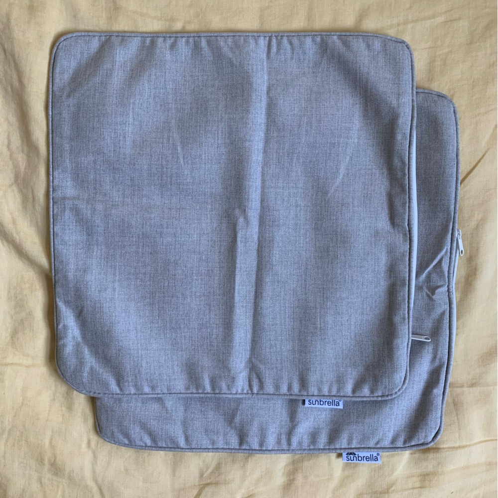 Pair of Grey Sunbrella Pillowcases